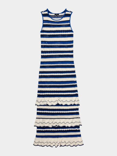 Rails Ana Stripe Cotton-Crochet Maxi Dress