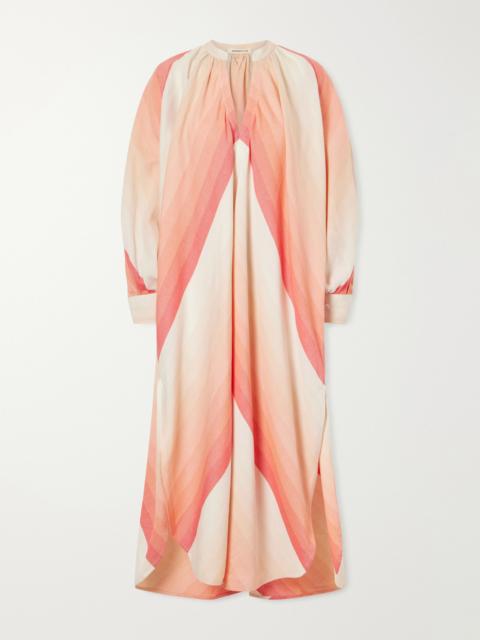 MARRAKSHI LIFE The Smock Striped Cotton Midi Dress