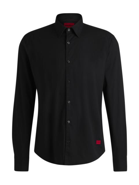 HUGO SLIM-FIT SHIRT IN STRETCH-COTTON CANVAS