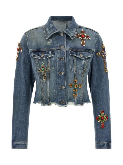 Dolce & Gabbana Cross Denim Jacket