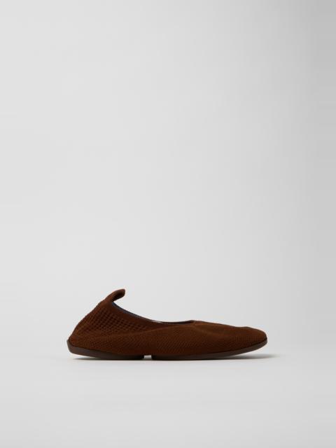 CAMPER Right Niko Brown Recycled Textile and Engineered Material Ballerinas for Women.