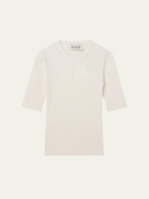Ribbed Short-Sleeve Top