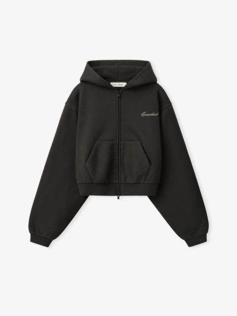 ESSENTIALS Womens Modern Cropped Zip Hoodie