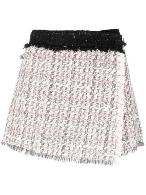 MSGM wrap-front tweed skorts