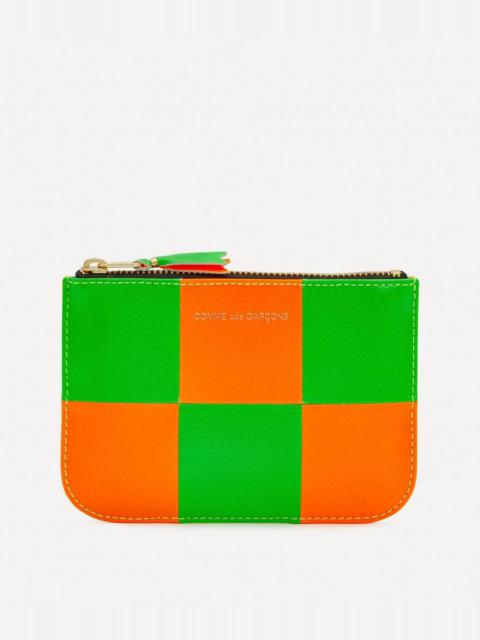 Leather Fluo Squares Wallet