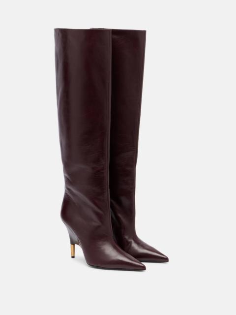 KHAITE Bella 100 leather knee-high boots