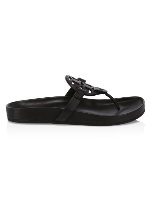 TORY BURCH Women's Miller Cloud Leather Thong Sandals - Perfect Black