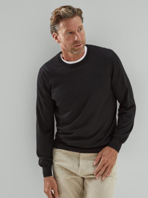 Lightweight cashmere and silk crew-neck sweater