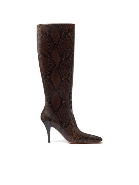 Stella McCartney square-toe snakeskin-pattern boots