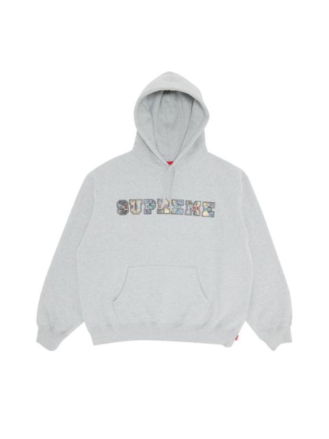 Supreme Supreme Collegiate Patchwork Leather Hooded Sweatshirt