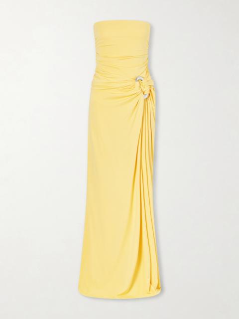 SIMKHAI Emma Strapless Embellished Jersey Gown