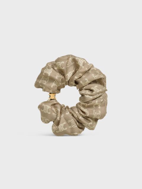 CELINE Celine Triomphe Diagonale Scrunchy in Silk and Brass with Gold Finish