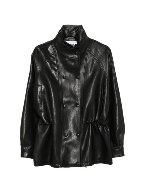 ELEH double-breasted faux-leather jacket
