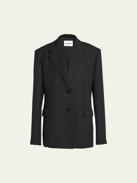 Jil Sander Boxy Fit Tailor Made Single Breasted Two Button Blazer.