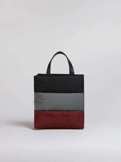 Marni TRI-COLOURED MUSEO SOFT TOTE BAG IN QUILTED NYLON