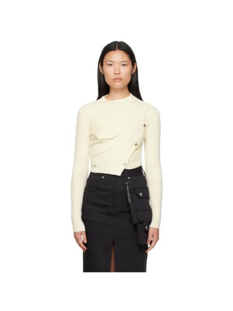 FENG CHEN WANG Off-White Ribbed Sweater