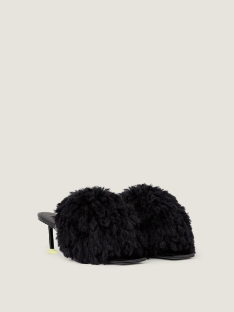 Givenchy POMPOM MULES IN PATENT LEATHER AND KNIT