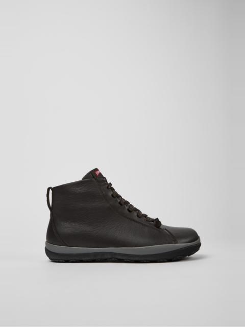 CAMPER Peu Pista Brown leather ankle boots for men