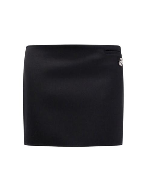 MINI SKIRT IN WOOL WITH 4G LIQUID DETAIL