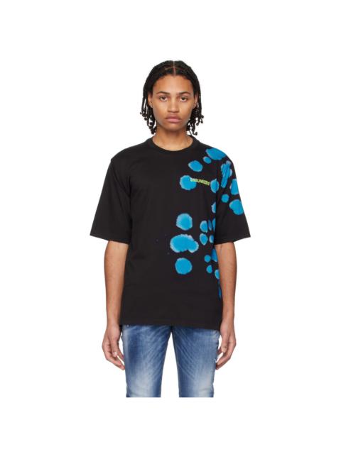 DSQUARED2 Black & Blue Goth Tie&Dyed Skater T-Shirt
