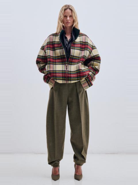 DARKPARK Taylor Wool-Linen Sailor Trousers dark green