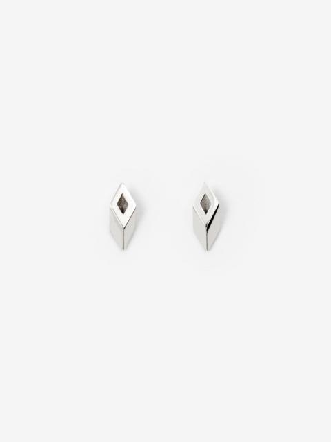 Silver Hollow Stud Earrings