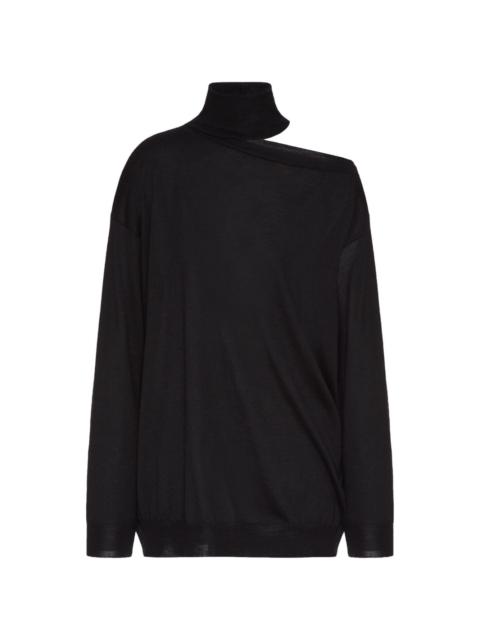cut-out roll-neck jumper