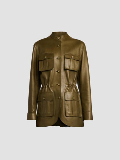 TOM FORD Women's Leather Tailored Safari Jacket - Dark Moss