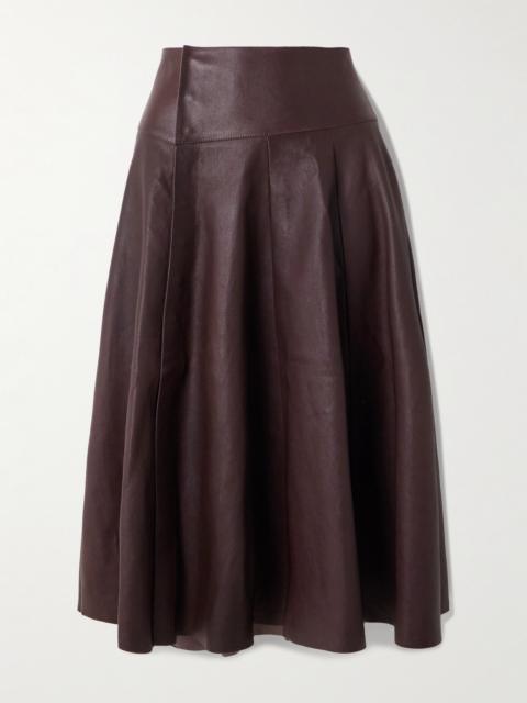 STOULS Queen Paneled Leather Midi Skirt