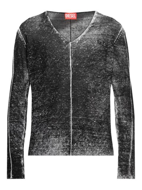 Diesel Robbel ribbed V-neck sweater