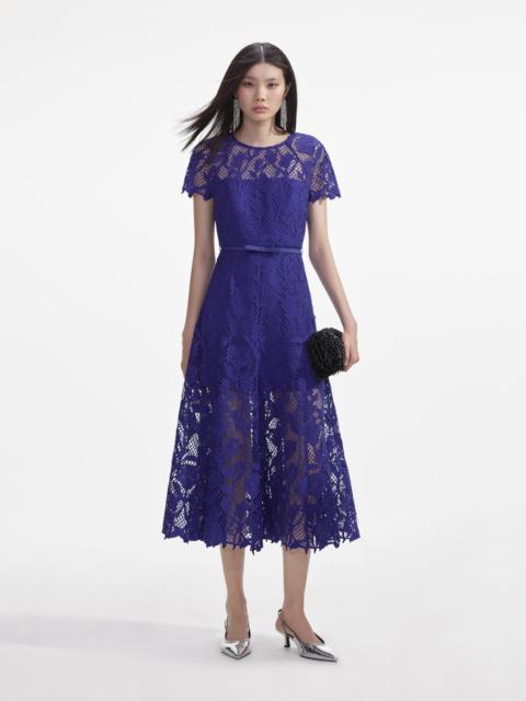 Cobalt Lace Midi Dress