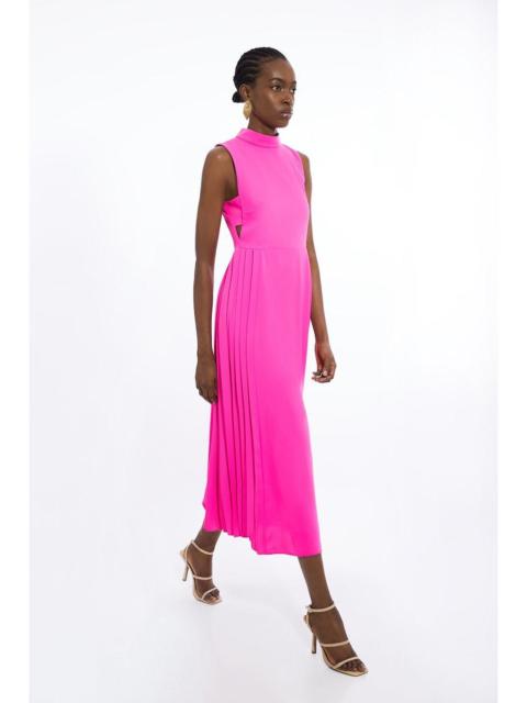 KAREN MILLEN Petite Soft Tailored Pleated Panel Midaxi Dress