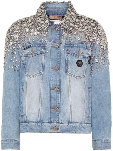 PHILIPP PLEIN crystal-embellished denim jacket