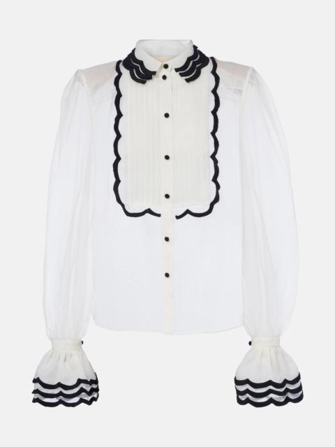 Valentino Sheer silk organza blouse