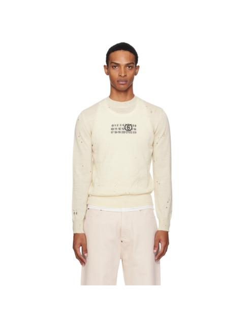 MM6 Maison Margiela Off-White Wool Sweater
