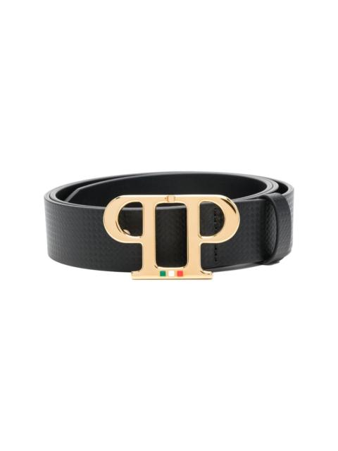 PHILIPP PLEIN logo-plaque leather belt