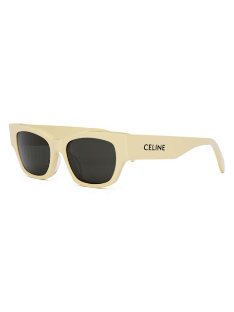 CELINE Men's Monochrom 56MM Cat-Eye Sunglasses - Shiny Yellow Smoke