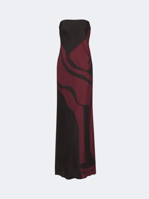 SIR. Printed silk satin maxi dress