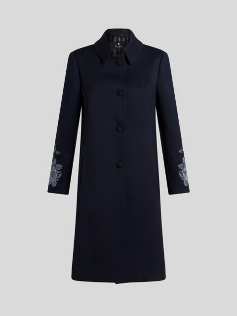 Etro GABARDINE COAT WITH EMBROIDERY