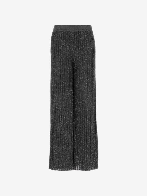 Missoni sequin-embellished ribbed-knit trousers