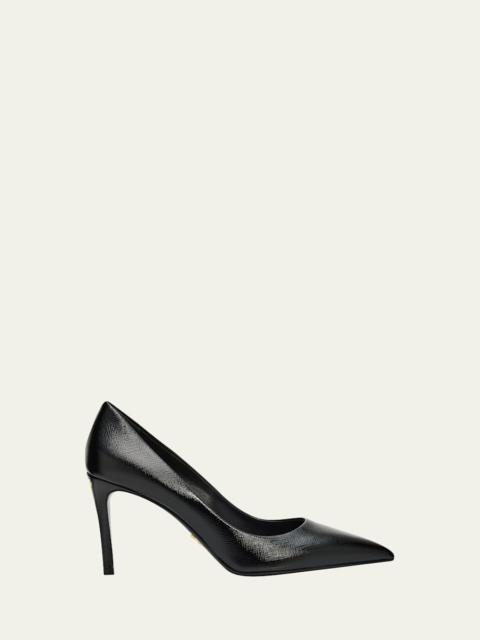 Prada 85mm Vernice Saffiano Leather Pumps