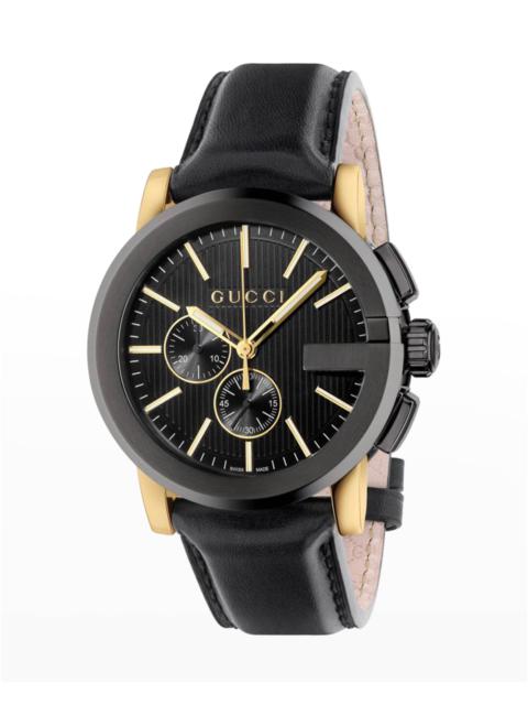 GUCCI Men's 44mm G-Chrono Leather Watch