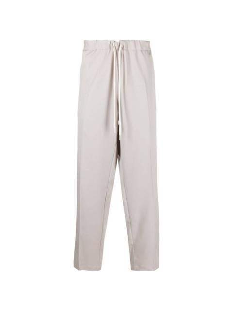 pressed-crease twill wide-leg trousers
