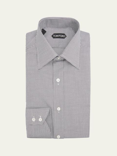 TOM FORD Men's Cotton Micro-Houndstooth Dress Shirt