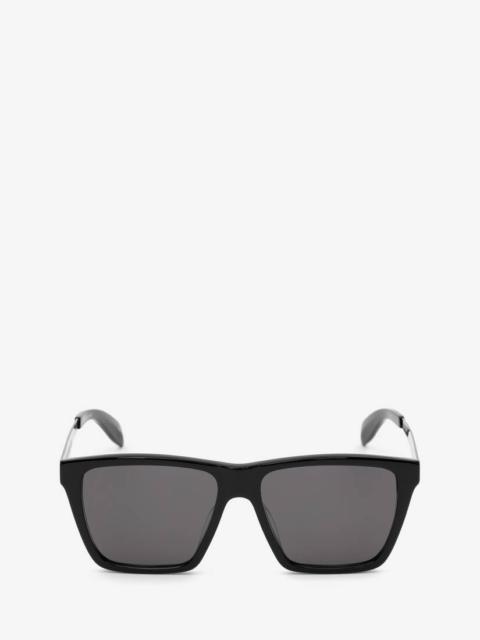 Mcqueen Graffiti Flat Top Sunglasses in Black/grey