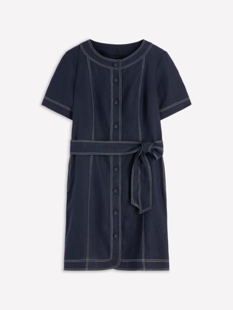 BODEN Callie Linen Short Dress-Navy