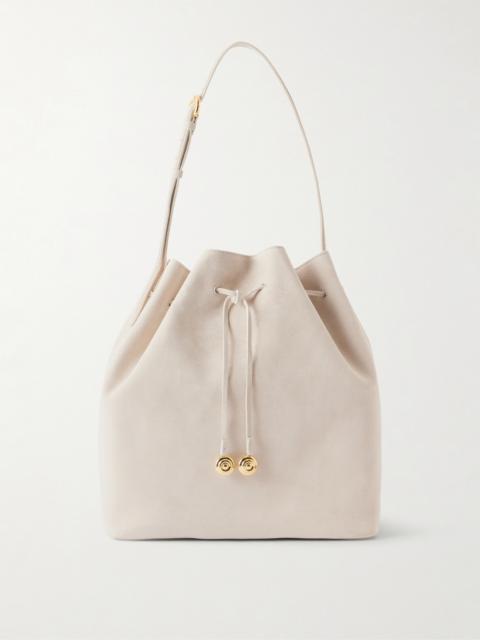Liffner Charm Suede Drawstring Shoulder Bag