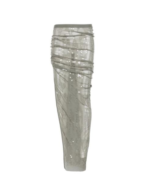 Rick Owens Lilies Eva sequin embellished maxi skirt