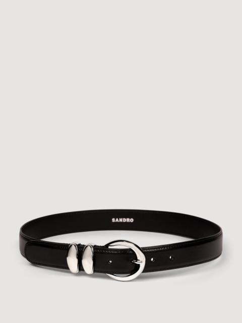 Sandro SMOOTH LEATHER BELT