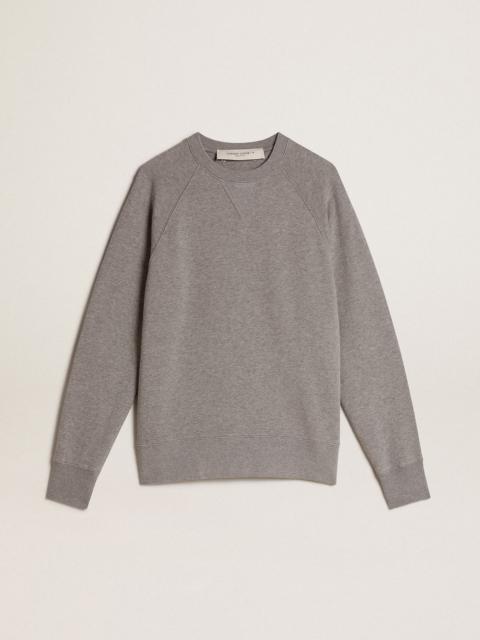 Gray melange cotton sweatshirt with manifesto on the back